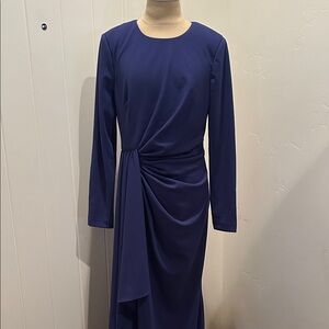 Badgley Mischka Blue Long Sleeve Dress